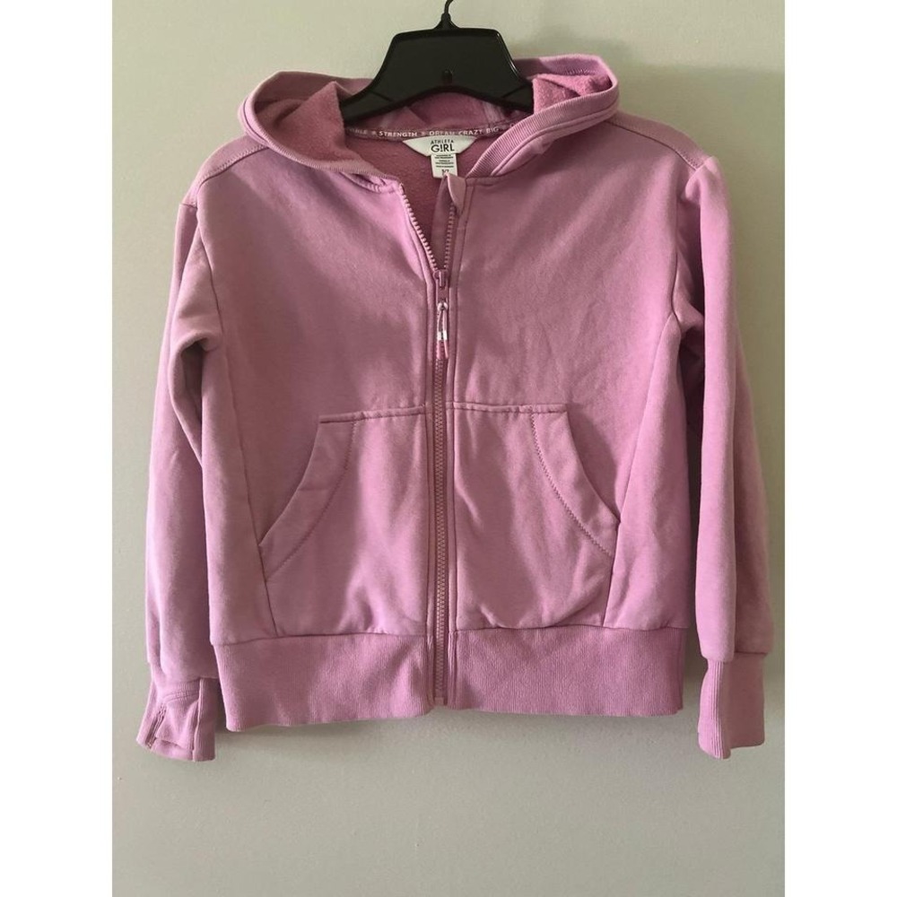Athleta Girl Full Zip Pink Hoodie Small